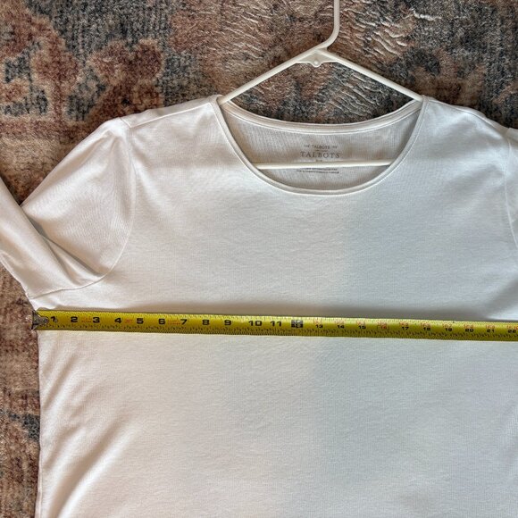 Talbots Womens Plus Classic White L/S Pima Crewneck Tee Shirt Top 2X 2024 - Picture 7 of 10
